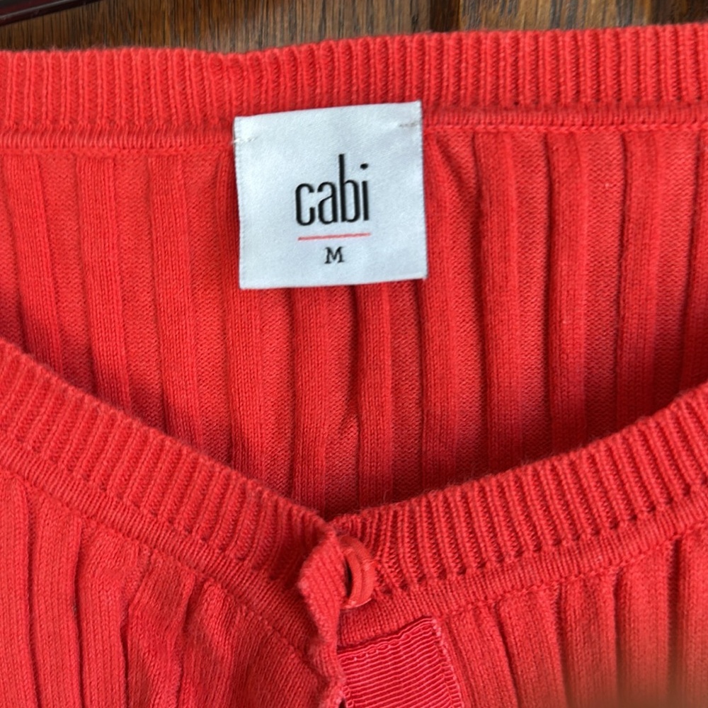 Cabi Red Ribbed Cardigan - Picture 2 of 2